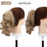short curly ponytail hairpiece ash blonde 