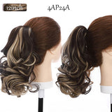 short curly ponytail hairpiece black blonde 