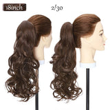 long curly ponytail hairpiece light brown 