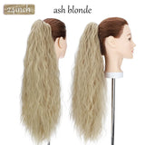 long curly ponytail hairpiece ash blonde