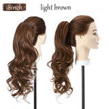 long curly ponytail hairpiece light brown