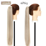 straight ash blonde ponytail hairpiece