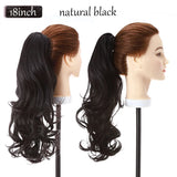 long curly ponytail hairpiece natural black