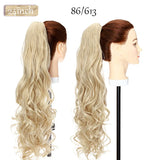 long curly ponytail hairpiece ash blonde 