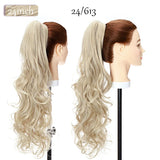 long curly ponytail hairpiece ash blonde 