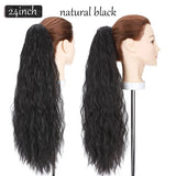 long curly ponytail hairpiece natural black