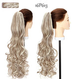 long curly ponytail hairpiece ash blonde