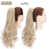 long curly ponytail hairpiece ash blonde
