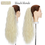 long curly ponytail hairpiece bleach blonde 