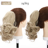 short curly ponytail hairpiece ash blonde