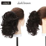 short curly ponytail hairpiece black
