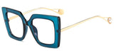 Clear Oversized Square Eyewear blue