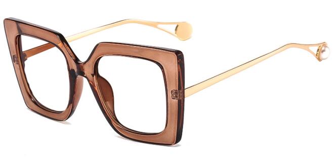 Clear Oversized Square Eyewear transparent brown 