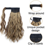 Clip Ponytail 14Inch Wavy Curly Wrap Hair Extension