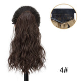 Black Clip Ponytail 14Inch Wavy Curly Wrap Hair Extension