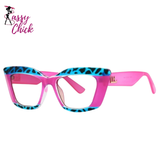 Color-Blocked Leopard Presbyopic Eyeglass Sassy Chick Logo