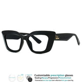 Black Color-Blocked Leopard Presbyopic Eyeglass