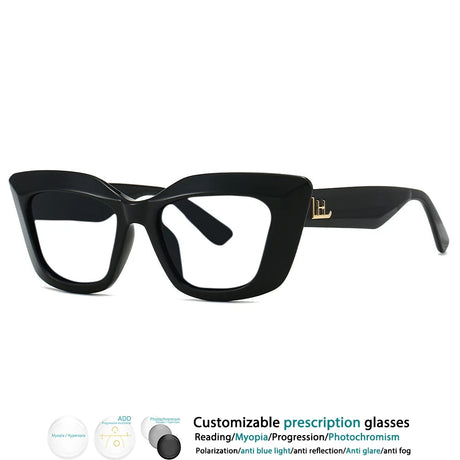 Black Color-Blocked Leopard Presbyopic Eyeglass