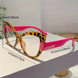 Size of Color Blocking Oversize Cat Eye Eyeglasses
