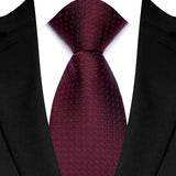 Red Colorful 8cm Polyester Polka Dot Wedding Tie