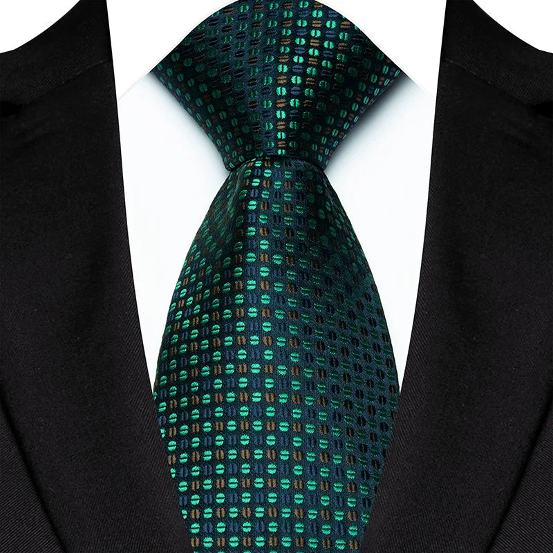 Green Colorful 8cm Polyester Polka Dot Wedding Tie