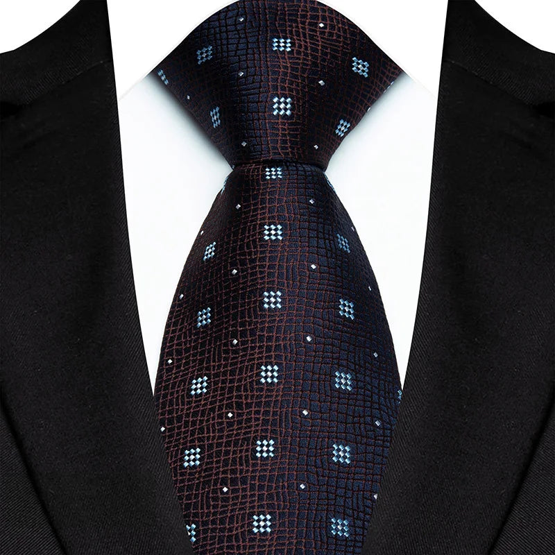 Brown Colorful 8cm Polyester Polka Dot Wedding Tie