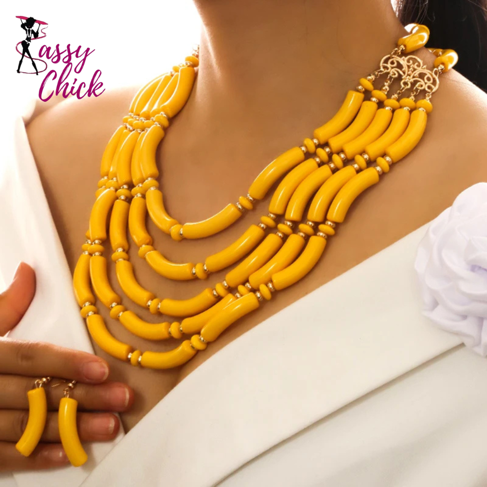 Colorful Acrylic Multilayer Jewelry Set Sassy Chick Logo