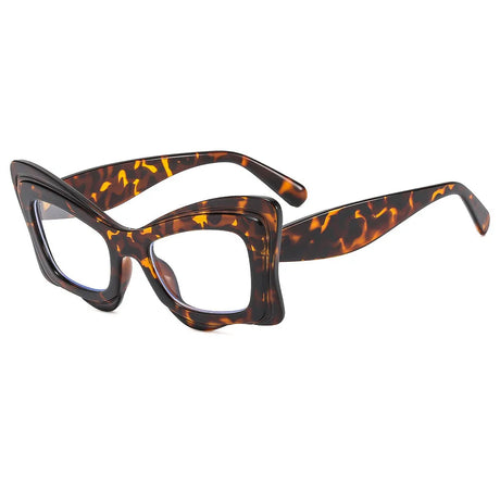 Colorful Cat Eye Color-blocked Eyewear brown