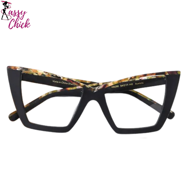 Colorful Clear Glasses Sassy Chick Logo