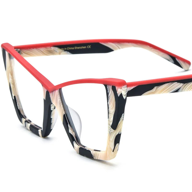 white black pink clear glasses