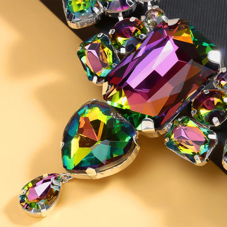 Colorful Geometric Rhinestone Jewelry Set 