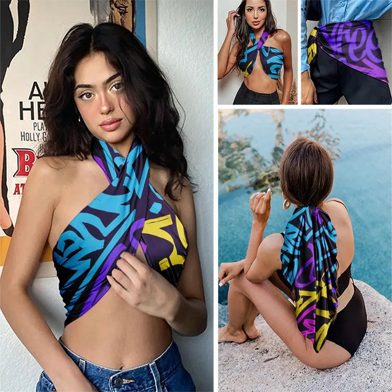 Colorful Graffiti Square Scarf Bandana