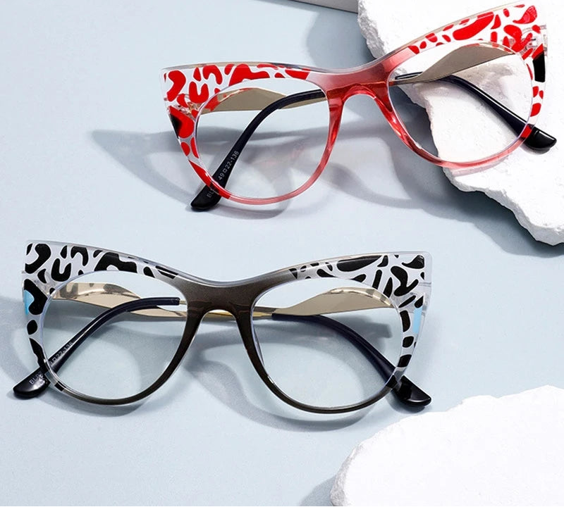 Collection of Colorful Leopard Cat Eye Resin Eyeglass