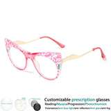 Pink Colorful Leopard Cat Eye Resin Eyeglass