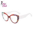 Colorful Oval Cat Eye Stripe Reading Glasses Sassy Chick Logo 