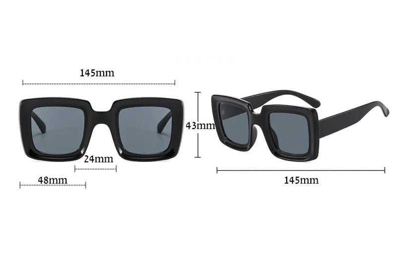 Size of Colorful Punk Square  Trends Multicolor Sunglasses