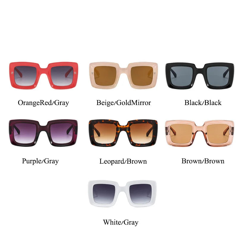 Collection of Colorful Punk Square  Trends Multicolor Sunglasses