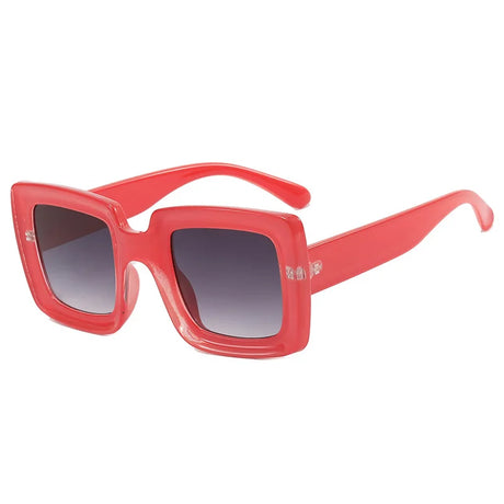 Red Colorful Punk Square  Trends Multicolor Sunglasses