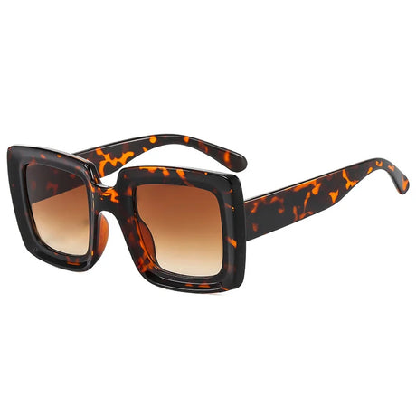 Leopard Colorful Punk Square  Trends Multicolor Sunglasses