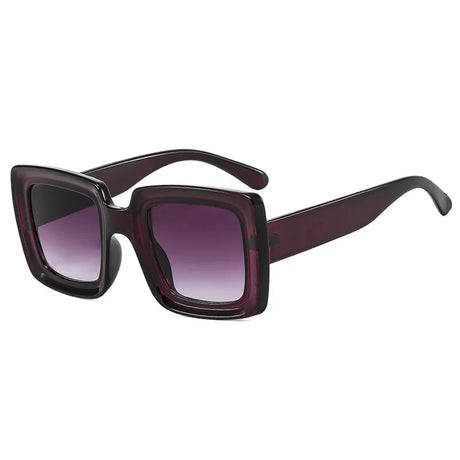 Purple Colorful Punk Square  Trends Multicolor Sunglasses