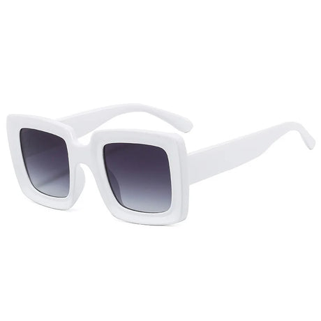White Colorful Punk Square  Trends Multicolor Sunglasses