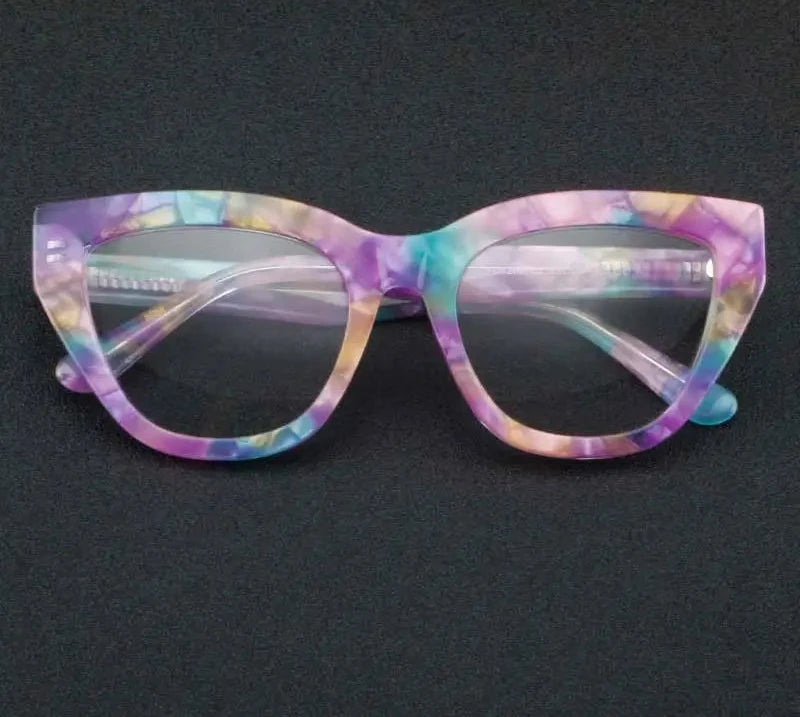 colorful retro cat-eye acetate glasses