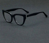 black retro cat-eye acetate glasses