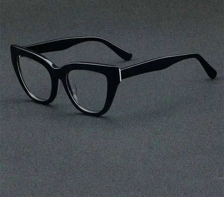 black retro cat-eye acetate glasses