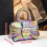 Size of Colorful Riveted Wing Hand-held Crossbody Bag