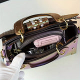 Compartment of Colorful Riveted Wing Hand-held Crossbody Bag