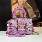 Purple Colorful Riveted Wing Hand-held Crossbody Bag