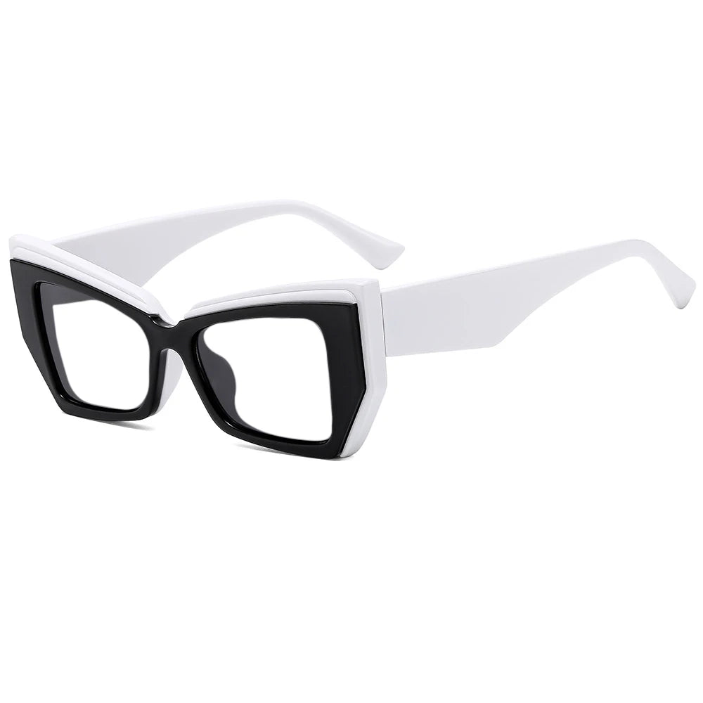 White Black Colorful Square Frame Cat Eye Reading Glasses