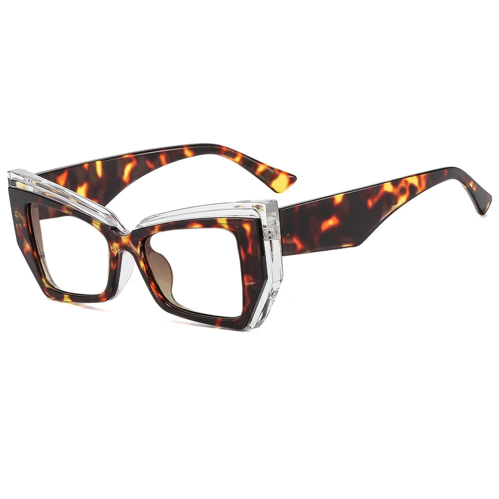 Leopard Colorful Square Frame Cat Eye Reading Glasses