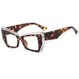 Leopard Colorful Square Frame Cat Eye Reading Glasses